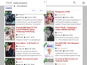 'teenfic.net' screenshot