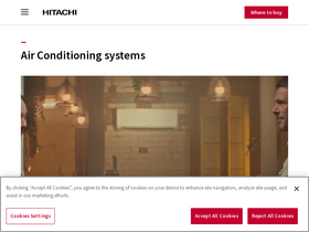 'hitachiaircon.com' screenshot