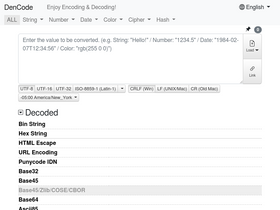 'dencode.com' screenshot
