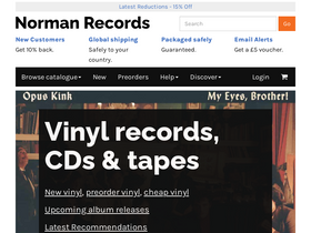 'normanrecords.com' screenshot