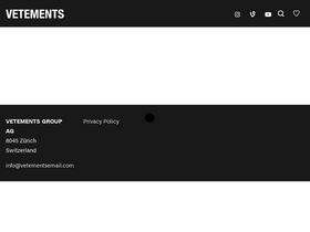 'vetementswebsite.com' screenshot