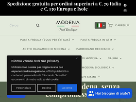 Modena Food Boutique homepage screenshot