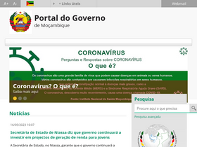 'portaldogoverno.gov.mz' screenshot