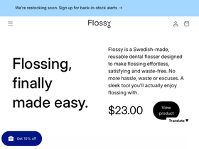 Flossycompany homepage screenshot