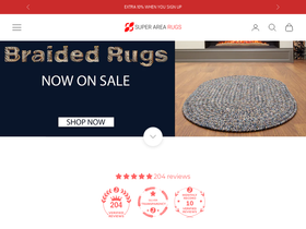 Super Area Rugs.com homepage screenshot