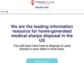 'safeneedledisposal.org' screenshot