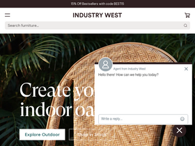 Trade Furniture: Explore Industry West's Premium SelectionFacebookInstagramTiktokPinterest website screenshot