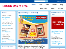 'iskcondesiretree.com' screenshot