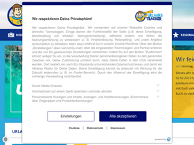 'urlaubstracker.de' screenshot