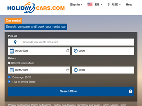 'holidaycars.com' screenshot