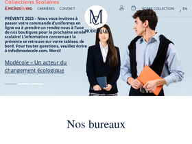 Modécole Boutique homepage screenshot
