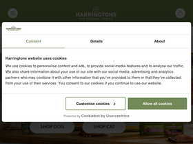 'harringtonspetfood.com' screenshot