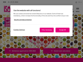 'ism-cologne.com' screenshot