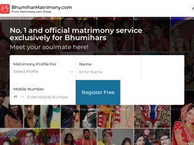 'bhumiharmatrimony.com' screenshot