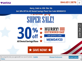 'aetnadentaloffers.com' screenshot