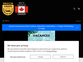 patch4hats.ca homepage screenshot