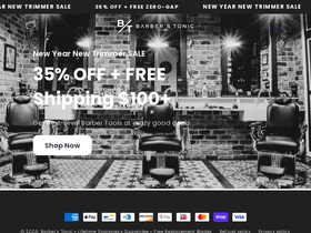 Barber's Tonic homepage screenshot