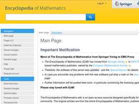 'encyclopediaofmath.org' screenshot