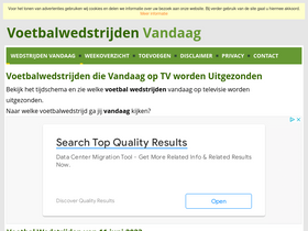 'voetbalwedstrijdenvandaag.nl' screenshot