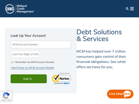 'midlandcredit.com' screenshot