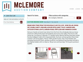 'mclemoreauction.com' screenshot