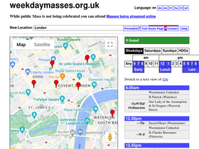'weekdaymasses.org.uk' screenshot