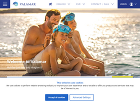 'valamar.com' screenshot