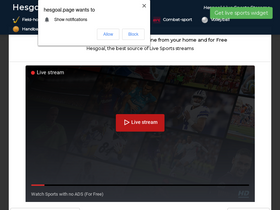 'hesgoal.page' screenshot