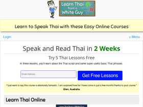 'learnthaifromawhiteguy.com' screenshot