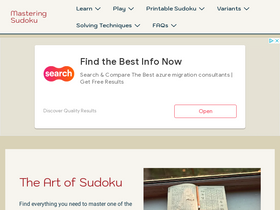 'masteringsudoku.com' screenshot