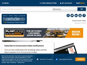 'theconstructionindex.co.uk' screenshot
