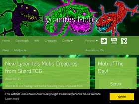 'lycanitesmobs.com' screenshot