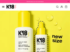 'k18hair.com' screenshot