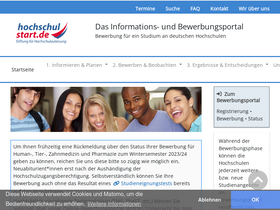 'hochschulstart.de' screenshot