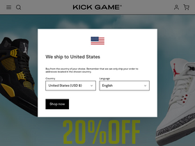 Kickgame website screenshot