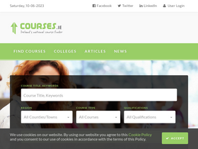 'courses.ie' screenshot