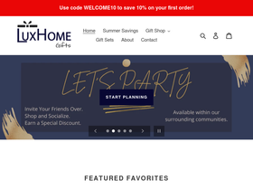 luxhomegifts.com homepage screenshot