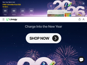 Linogy: Reinvented AA/AAA Lithium Batteries & Chargers website screenshot