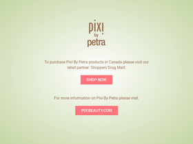 Pixi Beauty homepage screenshot