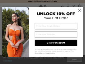 'shopmicas.com' screenshot