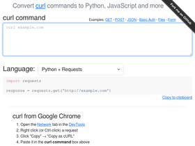 'curlconverter.com' screenshot