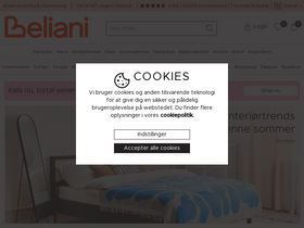 'beliani.dk' screenshot