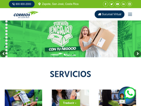 'correos.go.cr' screenshot