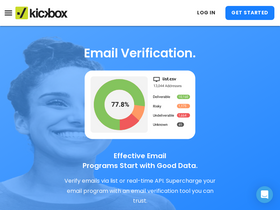 'kickbox.com' screenshot