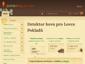 'lovecpokladu.cz' screenshot