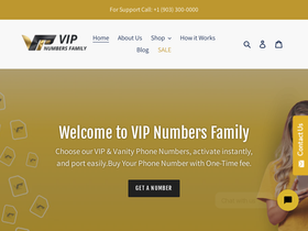 vipnumbersfamily.com homepage screenshot