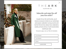 The Ark Clothing Co. homepage screenshot