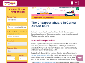 'happyshuttlecancun.com' screenshot