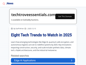 Techtroveessentials homepage screenshot