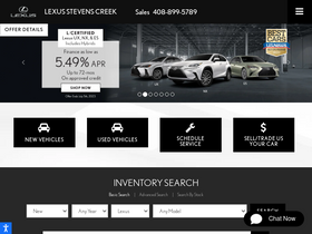 'lexusstevenscreek.com' screenshot